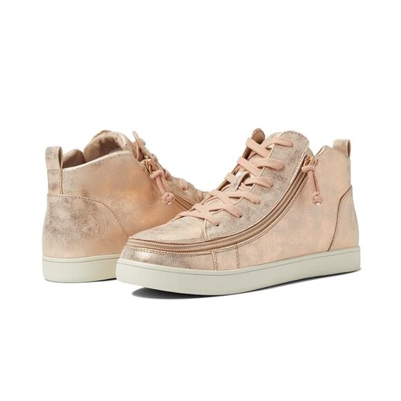 USED Billy Footwear Women Sneaker Mid Top Zip Up Rose Adaptive Size 6 W RY1444 - Picture 2 of 8